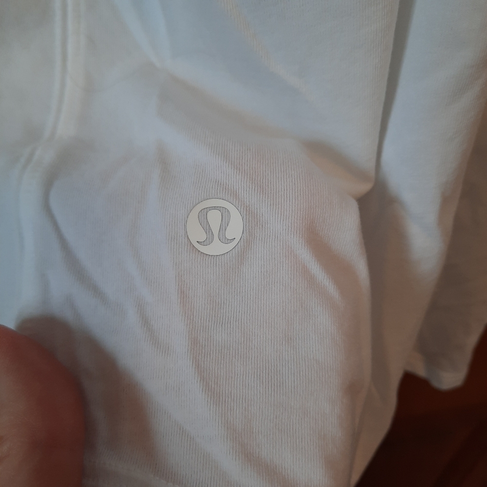 🛍 Lululemon Love Tank *Pleated White Cotton Racerback Tank Top Athletic Yoga - Picture 11 of 14
